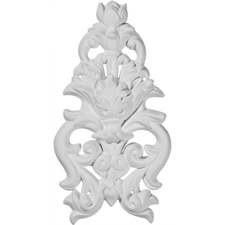 Ekena Millwork 4 7/8"W x 9 1/2"H x 1"P Dauphine Flower and Leaves Drop Onlay ONL04X09X01DA